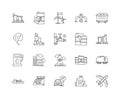 Gas, oil and solid fuel line icons, signs, vector set, outline illustration concept