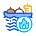 Gas outlets at sea icon vector outline illustration
