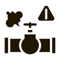 gas pipe break icon Vector Glyph Illustration