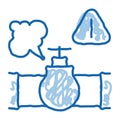 gas pipe break doodle icon hand drawn illustration