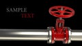 Gas pipe with a red valve