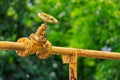 Gas pipe valve. Background with selective focus Royalty Free Stock Photo