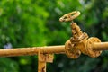 Gas pipe valve. Background with selective focus Royalty Free Stock Photo