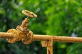 Gas pipe valve. Background with selective focus Royalty Free Stock Photo