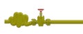 Gas pipe with valve with one side pressed clogged stoped - 3d rendering