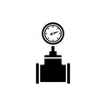 Gas pipe valve and pressure meter vector icon Royalty Free Stock Photo