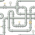 Gas pipeline realistic vector seamless pattern in flat style