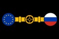 Gas pipeline between Russia and the EU icon - vector illustration