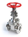 Gas pipeline valve on white