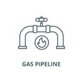 Gas pipeline vector line icon, linear concept, outline sign, symbol