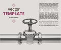 Gas pipes valve connection flayer Royalty Free Stock Photo