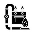 Gas pipework black glyph icon
