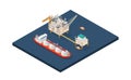 The gas platform isometric graphic Royalty Free Stock Photo