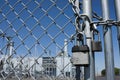 Gas Power Plant Behind Locked Gate Royalty Free Stock Photo