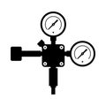 Gas pressure reducer with rotameter, flowmeter Royalty Free Stock Photo