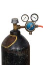 Gas pressure regulator with manometer (isolated) Royalty Free Stock Photo