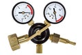 Gas pressure regulator with manometer, isolated with clipping pa Royalty Free Stock Photo