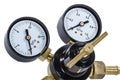 Gas pressure regulator with manometer, isolated with clipping pa Royalty Free Stock Photo