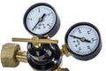 Gas pressure regulator with manometer, isolated with clipping pa Royalty Free Stock Photo