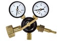 Gas pressure regulator with manometer Royalty Free Stock Photo