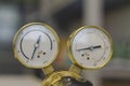 Gas Pressure Regulators in a laboratory analytical equipment.
