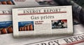 Gas prices energy market newspaper printing media Royalty Free Stock Photo