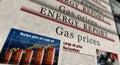 Gas prices energy market newspaper printing media Royalty Free Stock Photo