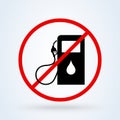 Gas Pump forbidden, Simple vector modern icon design illustration Royalty Free Stock Photo