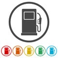 Gas pump icon, Gasoline and diesel fuel symbol, 6 Colors Included Royalty Free Stock Photo