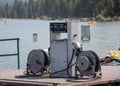 Gas Pump at the Lake Tahoe Marina Royalty Free Stock Photo