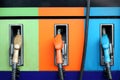 Gas pump nozzles Royalty Free Stock Photo