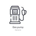 gas pump outline icon. isolated line vector illustration from general collection. editable thin stroke gas pump icon on white Royalty Free Stock Photo