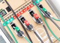 Gas pumps at filling machine Royalty Free Stock Photo