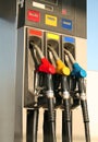 Gas pumps on petrol station Royalty Free Stock Photo