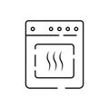 Gas range cooker continuous line icon. One line art of home appliance, kitchen, electrical, oven, cooking food. Household