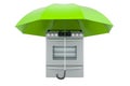 Gas range with oven under umbrella, 3D rendering