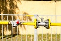Gas reducer and the valve on the pipeline Royalty Free Stock Photo