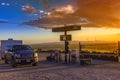 Gas refueling at sunset Royalty Free Stock Photo