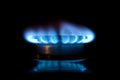 Gas ring with flames Royalty Free Stock Photo