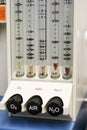 Gas rotameter of narcosis device Royalty Free Stock Photo