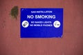 Gas safety no smoking no naked lights danger sign