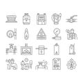 gas service energy power fuel icons set vector