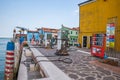 Gas station for boats in Burano, Venice, Italy.