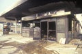 Gas station burned out during 1992 riots Royalty Free Stock Photo