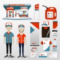 Gas station business brand design for employee uniform