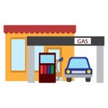 Gas station and car icon, vector illustration Royalty Free Stock Photo