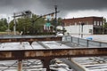 Gas station cover that has collaped during Hurricane Florence