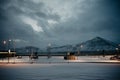 A gast station before sunrise in Iceland Royalty Free Stock Photo