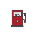 Gas station filled outline icon