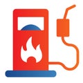 Gas station flat icon. Gasoline pump for petrol or fuel. Oil industry vector design concept, gradient style pictogram on Royalty Free Stock Photo